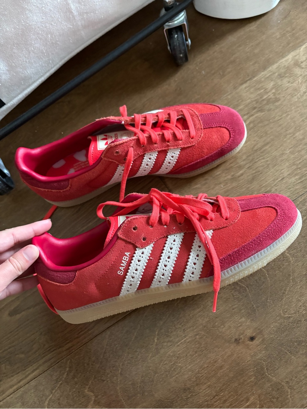 Adidas red sambas